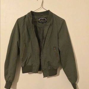 Army green bomber jacket